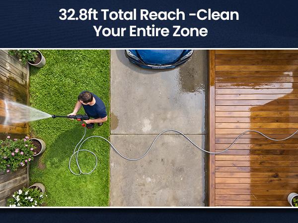 【DealsForYouDays】Cordless Portable Power Pressure Washer, 2000PSI High Pressure Cleaner, Handheld Multi-Purpose Nozzle Car Wash Equipment with 4.0Ah Battery Charger & 6-in-1 Nozzle for Home Floor Cleaning, Portable Power Pressure Washers