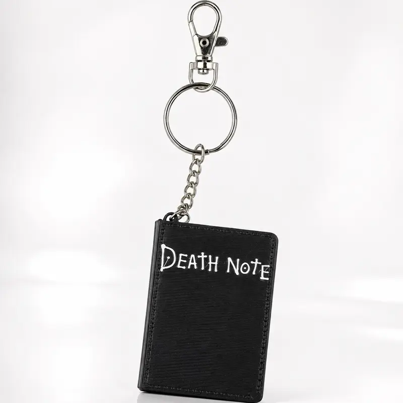 Anime Inspired Death Note Keychain - Mini Size Rectangle Bag Key Accessory with Clips, Manga Death God Notebook Charm, Gift for Anime Fans