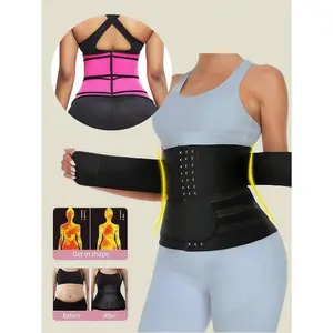 Lady's Polyester Fabric Double-Layer Compression Shaper Top Shapewear, 1pc 3-Row Hook & Loop Fastener, Sweat-Enhancing Fitness Waist Belt, Royal-Style Waist Support Cincher 2026,summervibes