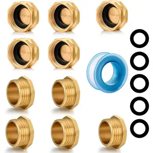garden hose cap, brass 3/4in hose covers and plugs, outdoor faucet covers, hose plug caps (5 Cap 5 Plug)