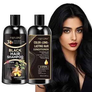 Black hair dye shampoo, plant extract hair dye shampoo, gentle coloring without damaging hair, combined with hair conditioner to stabilize color, cover white hair, no need to mix a step of coloring, natural and not stiff, suitable for both men and women