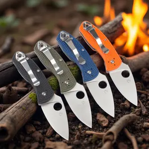 Multi - Color SP C148 Steel Folding Knife with Nylon Fiberglass Handle, 62mm Blade, Lanyard Hole, Hiking, Daily Use,A Reliable Cutting Tool,edc