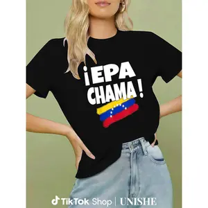 Unisex Venezuelan Flag Tee with Epa Chama Design – 100% Cotton Soft Fabric
