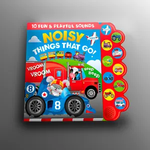 Early Learning Interactive Soft Book for Kids - Vehicle-Themed Playbook with Car, Truck, Train, Helicopter, Engine, and Horn Sounds for Exploration
