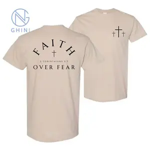 Faith Over Fear Shirt - 2 Corinthians 5:7 T-Shirt | Christian Cross Graphic Tee | Gift for Believers