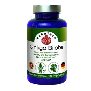 RaDoTech Ginkgo Biloba Natural Focus Memory Support Supplement 120 Veg Capsules for Mental Clarity & Performance
