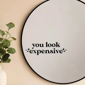 You Look Expensive Mirror Decal Vinyl Sticker Bedroom Home Decor Girls Vanity Affirmations