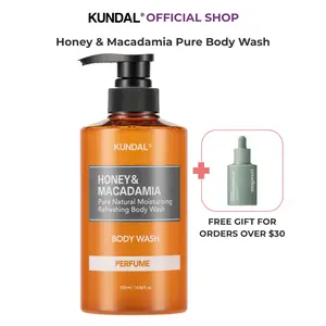 KUNDAL Honey & Macadamia Pure Body Wash with Aloe Vera 42% | Moisturizing & Fragrance Body Cleanser for All Skin Types
