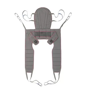 Invacare Premier Medium Toileting Sling for Patient Lifts, Polyester Fabric, Binding Purple, Gray Body