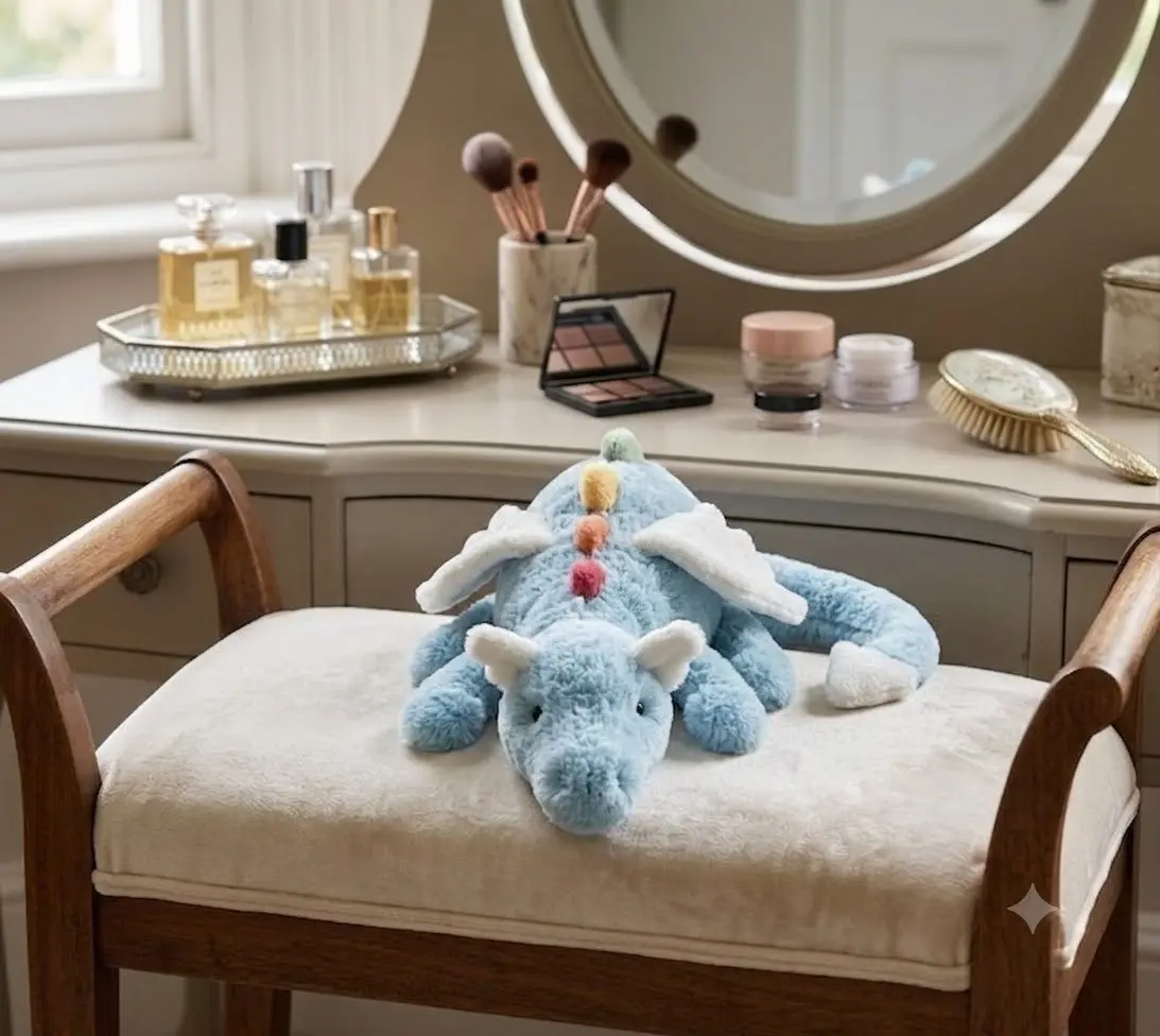 Sky Dragon (50cm)– a soft green plush dragon featuring rainbow-colored spikes and white wings; an adorable fantasy-themed cuddly toy, perfect for gifting and collectors.