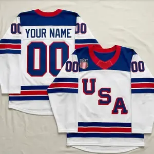 Custom 2026 USA Hockey Jersey, Personalized Name & Number Ice Hockey Shirt, Classic Team Color Sports Jersey, Unisex Fan Game Top