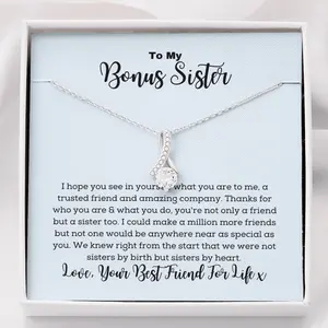 Personalized To My Bonus Sister Necklace, Sister by Choice Gift, Birthday Gift For Sister In Law, To My Sister In Law, Wedding Gift for Sister in Law