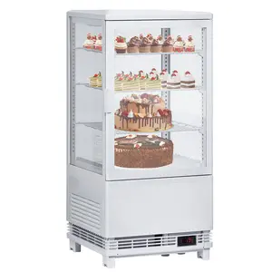 【GARVEE】Commercial Cake Display Refrigerator, 2.8 Cu.FT Single-Door Merchandiser with Interior LED Lighting, Double-Layered Glass, Countertop/Floor Refrigerator, 110v