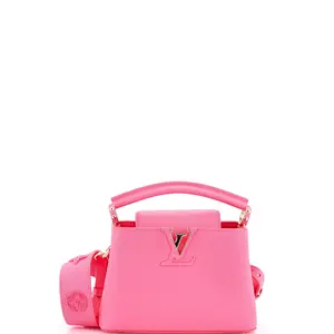 Pre-owned Louis Vuitton Leather Top Handle Bags Capucine Bag with Monogram Tuffetage Strap Mini by Rebag