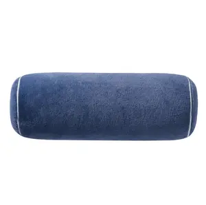 Ryan Blue Faux Rabbit Fur Bolster Pillow - 9" x 24"