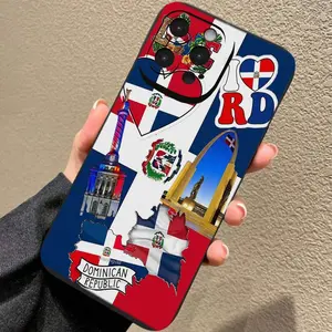Dominican Republic Flag Map Coat of Arms Heart I ❤️ RD Design Shockproof Wear-resistant Precision Hole Phone Case Cover for iPhone11-17promax IPhone11/12/13/14/15/ Promax16/16Promax/16pro/16plus