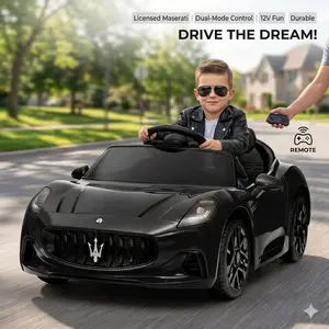 【SummerVibes】GARVEE Electric Motorized  Car for Toddlers Ages 3-8 with Remote Control, 12V Battery Powered Ride-On Toy, 1-Seater with Bluetooth, LED Lights, Music, Double Doors, RC Car in White
