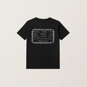 Make Sure You Are Happy In Real Life Not Just On Social Media Graphic Tees Classic Unisex T-Shirt Gildan Premium Cotton Regular Fit Streetwear for Fashion Lovers