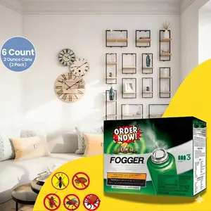 Indoor Pest Control Fogger 6 Count-2 Ounce Cans (2 Pack)  – Roach, Spider, Fly & Flea Treatment with Odor Neutralizer – Covers Up to 2,000 Cu Ft per Can