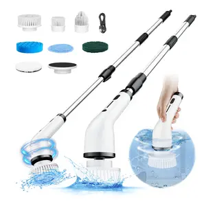 【BLOOM】Electric Spin Scrubber, Cordless Shower Scrubber,Electric Cleaning Brush with 4 Replaceable Brush Headsand, Full-Body IPX7 Waterproof, 3 Adjustable Extension Handle, 2-Speed for Bathroom, Kitchen, Toilet, Window, Pool, outdoorfun
