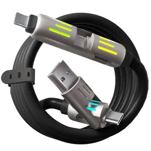 LWW 240W 4-in-1 USB C Cable, 4ft, Aluminum Alloy, Fast Charging and Data Transfer, Compatible with iPhone 15/14, Phone, iPad Pro 4-in-1 Multi-USB Charging Cable Adjustable Retractable