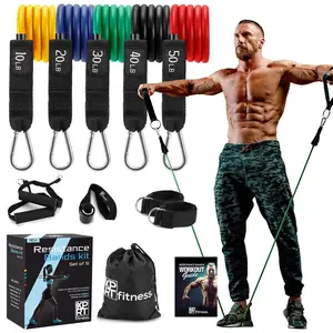 XPRT Fitness 11-Piece Resistance Bands Set 150LB - Ultimate Home Gym Kit.