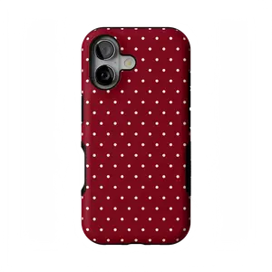 Casely iPhone 16 Plus Case | On the Dot | Maroon Polka Dot | Bold Protective Design | Compatible with MagSafe