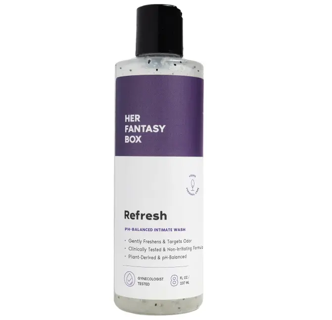 Her Fantasy Box | Refresh pH Balancing Shower Gel - Natural Feminine Hygiene Solution for Gentle Cleansing, Odor Control, and Skin Nourishment - pH-Balanced Formula for All Skin Types (8 oz)