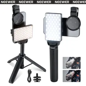 NEEWER BL120B Clip-on Selfie Light Kit for iPhone/Android/Laptop, Dimmable LED Video Light with Phone Holder & Tripod for TikTok Live Streaming, Zoom Calls, Makeup, Content Creation & Photography