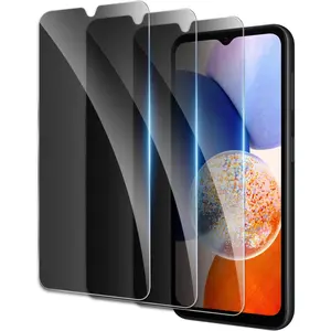 Privacy Screen Protector for Samsung Galaxy A14 4G/5G, Shatterproof Tempered Glass Accessories, Anti Spy Tempered Glass Film, Case Friendly Ultra Resistant 9H Hardness Anti-Glare HD Black -3 Pack