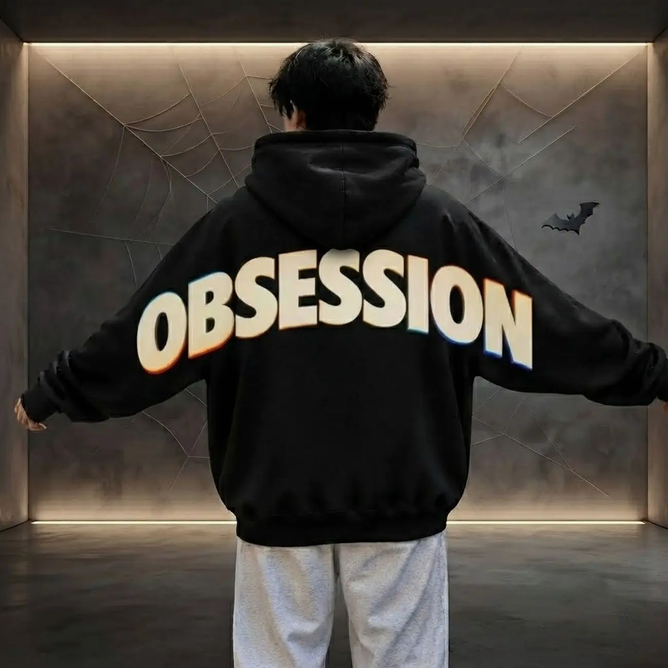 Retro Obsession 2026 Hoodie Pullover, Horror Graphic Hooded Sweatshirt, Across Shoulder Back Lettering, Heavyweight Unisex Pullover, Vintage Horror Gift