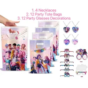 30 pieces, 3 styles, K-Pop cartoon movie themed disposable gift bags/goody bags, party decorations.