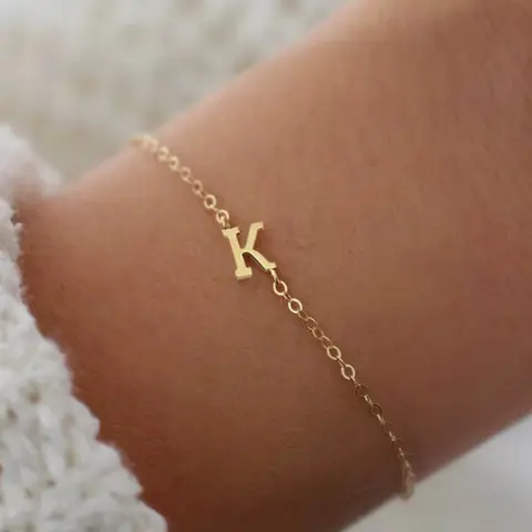Elegant Letter Initial Bracelet for Women, Classic Stainless Steel Chain Design, Perfect Gift for Her, All-Season Accessory, Stainless Steel Bracelets