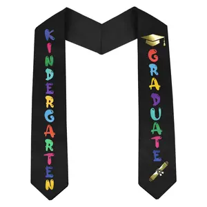 Kids Kindergarten Graduation Stole Sash, 57in Cute Colorful Kindergarten Grad Stole for Boys and Girls, Printed Preschool Graduate Decoration with Colorful Words