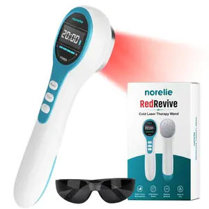 Norelie RedRevive Cold Laser Therapy Wand for Pain Relief – Portable Red Light Wellness Device (Dual-Wavelength | Rechargeable | 4 Intensity Levels) Healthcare Led