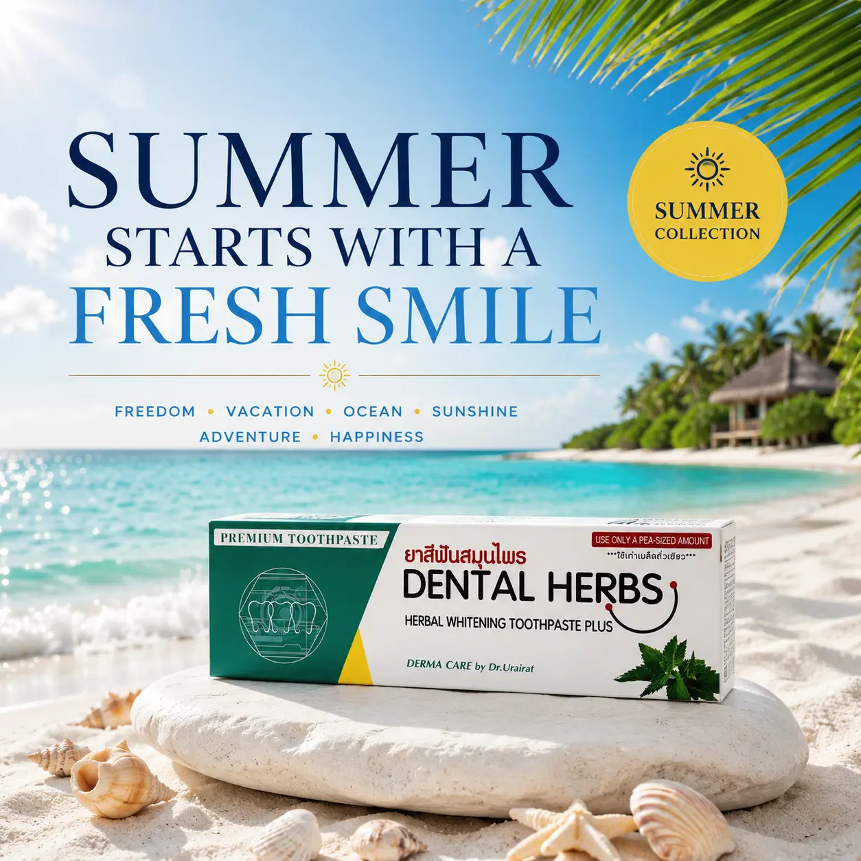 Herbal Toothpaste for Fresh Breath | Natural Whitening Toothpaste | Healthy Gums | Daily Oral Care | Helps Remove Surface Stains | Premium Herbal Toothpaste | Travel-Friendly 80g