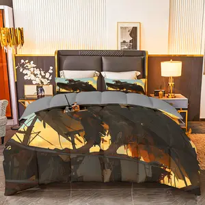 3pcs (1 comforter + 2 pillowcases) Microfiber Bedding Set All-Season Cozy Soft Breathable, Hypoallergenic Wrinkle & Fade Resistant, Easy - Care, Twin/Queen/King Size, Trendy Geometric/Abstract Pattern, Premium Durable Fabric for Bedroom Guest Room Ho
