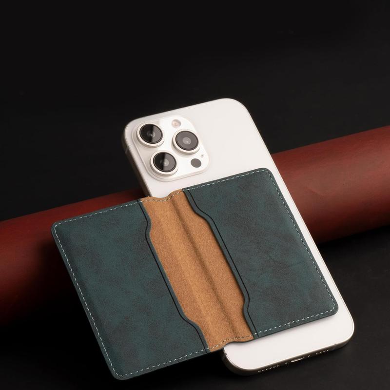 Denier Magnetic Slim Credit Card Wallet Blue PU Leather Detachable Case Wallet with Integrated Magnet Closure Slip On Design