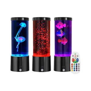 LED Colorful Jellyfish Volcano Atmosphere Lamp Creative Gift Night Light Bedroom Decoration Romantic Suitable for Desktop Decoration Bedroom Living Room Ambient Lamp usb pluggable night