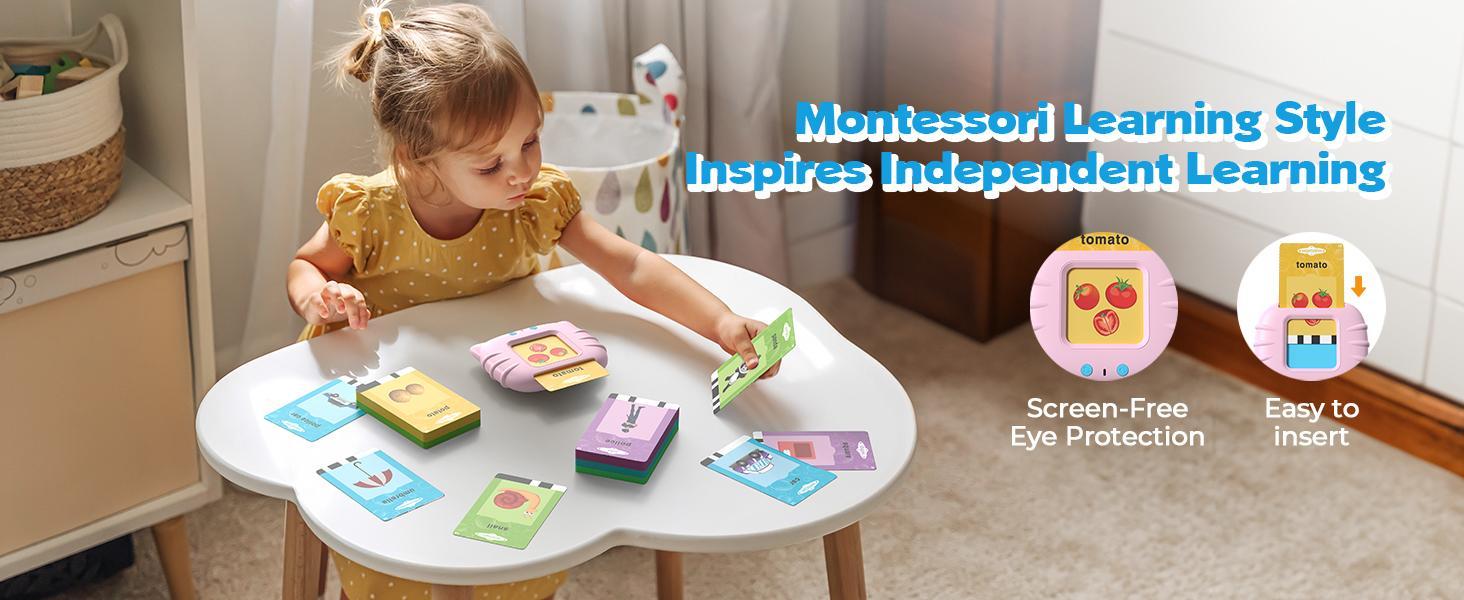 Interactive Voice Card Early Education Learning Machine - Bilingual English and Spanish Vocabulary Flashcards for Kids - Educational Toy to Enhance Preschool Cognitive Development.
