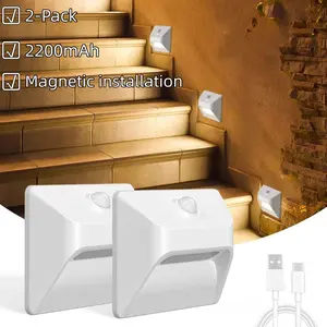 2-Pack LED Wall Lights, White & Warm Light with USB Charging and Magnetic Function, No Wiring Required, Suitable for Bedroom, Hallway, Entryway, Balcony and Indoor Household Lighting