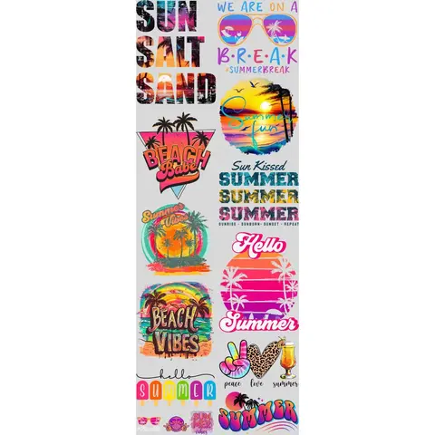 Sun Kissed DTF Transfers Gang Sheet 22” wide x 60” long DIY Direct to Film T Shirt Transfers