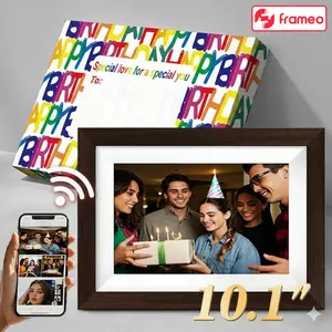 Ekoio Frameo Digital Picture Frame 10.1 Inch WiFi,gift idea, IPS Touch Screen Smart Cloud Photo Frame with 32GB Storage, Auto-Rotate Easy Setup to Share Photos or Videos, White Wall Mountable
