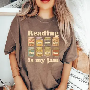 Comfort Colors Reading Is My Jam Shirt, Bookish Shirt, Gifts for Readers, Book Lover Gift, Reader Gift, Bookworm Tee, Librarian Shirt - Lauriel Designs