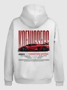Jesko - Cherry red edition Vintage Hoodie - Menswear, Vintage Car Aesthetic Tshirt - Sweaters - Tops, Pullover