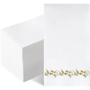 100 count Disposable Hand Towels for Bathroom, Elegant  Decorative Guest Napkins, 2-Ply Soft Paper Hand Towels for Wedding, Party and Kitchen,  Dinner Napkins and Table Supplies