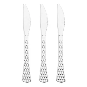 Shiny Silver Glamour Cutlery Disposable Plastic Knives
