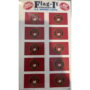 Marine 60 Count Sticker Pack 1 x 1-1/2" Self-Adhesive Jumbo Stickers for U.S. Marine Corps