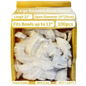 100 X-Large Bowl Covers Bread Proofing Plastic Wrap for  Shower Cap for Sourdough Bread Baking Supplies Rising Elastic  Plate cover Outdoor  Keeping Bags Hair Deep Condition