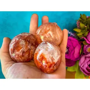 Red Hematoid Quartz /Fire Quartz Palm Stone
